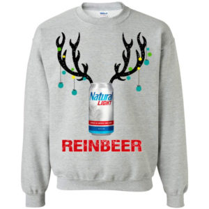 Natural Light Reinbeer Beer Lover - Reindeer Christmas sweatshirt Sweatshirt Sport Grey S