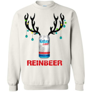 Natural Light Reinbeer Beer Lover - Reindeer Christmas sweatshirt Sweatshirt White S