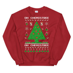 Oh Chemistree Science Lover Chemical Periodic Table Christmas Tree Sweatshirt Sweatshirt Red S
