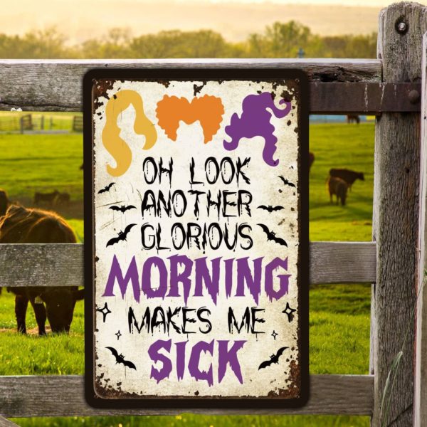 Oh Look Another Glorious Morning Makes Me Sick Witch Sign Halloween Canvas Wall Art product photo 2