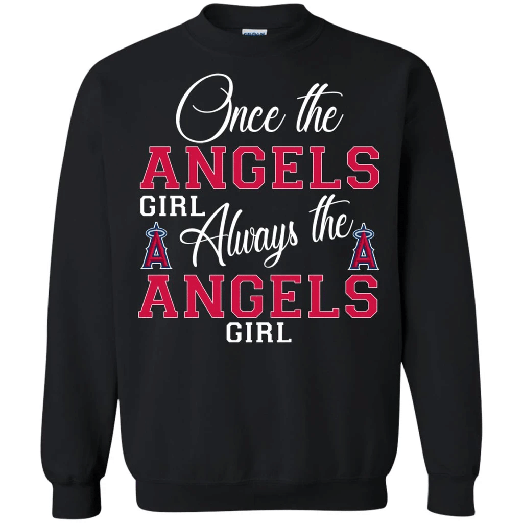Once The Angels Girl Always The Angels Girl Christmas Sweatshirt Style: Sweatshirt, Color: Black