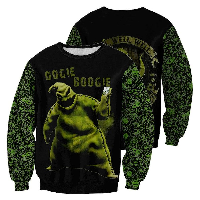 Oogie Boogie Well Well Well Nightmare Before Christmas All Over Print 3D Shirt Style: 3D Sweatshirt, Color: Black