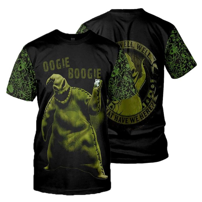 Oogie Boogie Well Well Well Nightmare Before Christmas All Over Print 3D Shirt Style: 3D T-Shirt, Color: Black