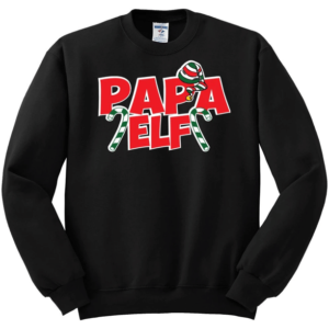Papa Elf Christmas Sweatshirt Sweatshirt Black S