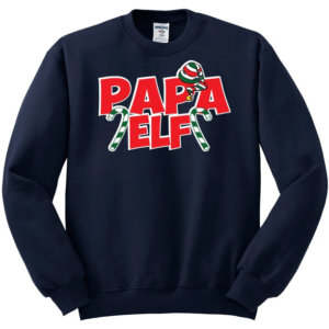 Papa Elf Christmas Sweatshirt Sweatshirt Navy S