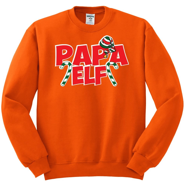 Papa Elf Christmas Sweatshirt Style: Sweatshirt, Color: Orange