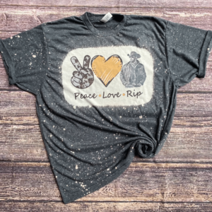 Peace Love Rip Wheeler Bleached Shirt Bleached T-Shirt Black XS