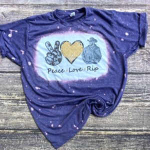 Peace Love Rip Wheeler Bleached Shirt Bleached T-Shirt Purple XS