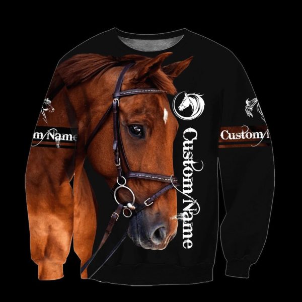 Personalized Horse 3D All Over Printed Hoodie, Sweater, T-Shirt 3D Sweatshirt Black S