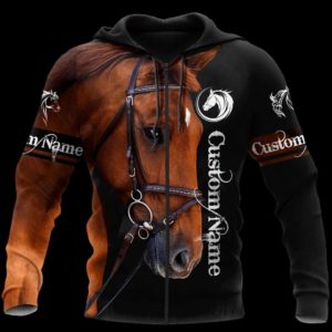 Personalized Horse 3D All Over Printed Hoodie, Sweater, T-Shirt 3D Zip Hoodie Black S