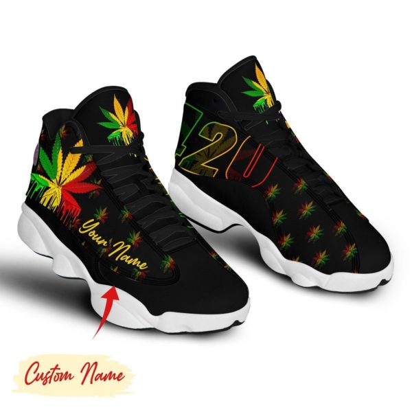 Personalized Name Native Weed AJD 13 Sneakers Shoes For Men and Women product photo 3