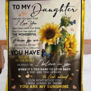 Personalized To My Daughter From Mom Sunflower Sunshine - Fleece Blanket Small (30x40in)