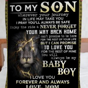 Personalized To My Son Baby Boy Love From Mom Forever And Always - Fleece Blanket Small (30x40in)