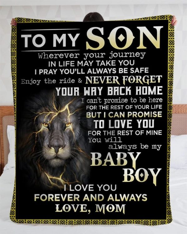 Personalized To My Son Baby Boy Love From Mom Forever And Always - Fleece Blanket Small (30x40in)