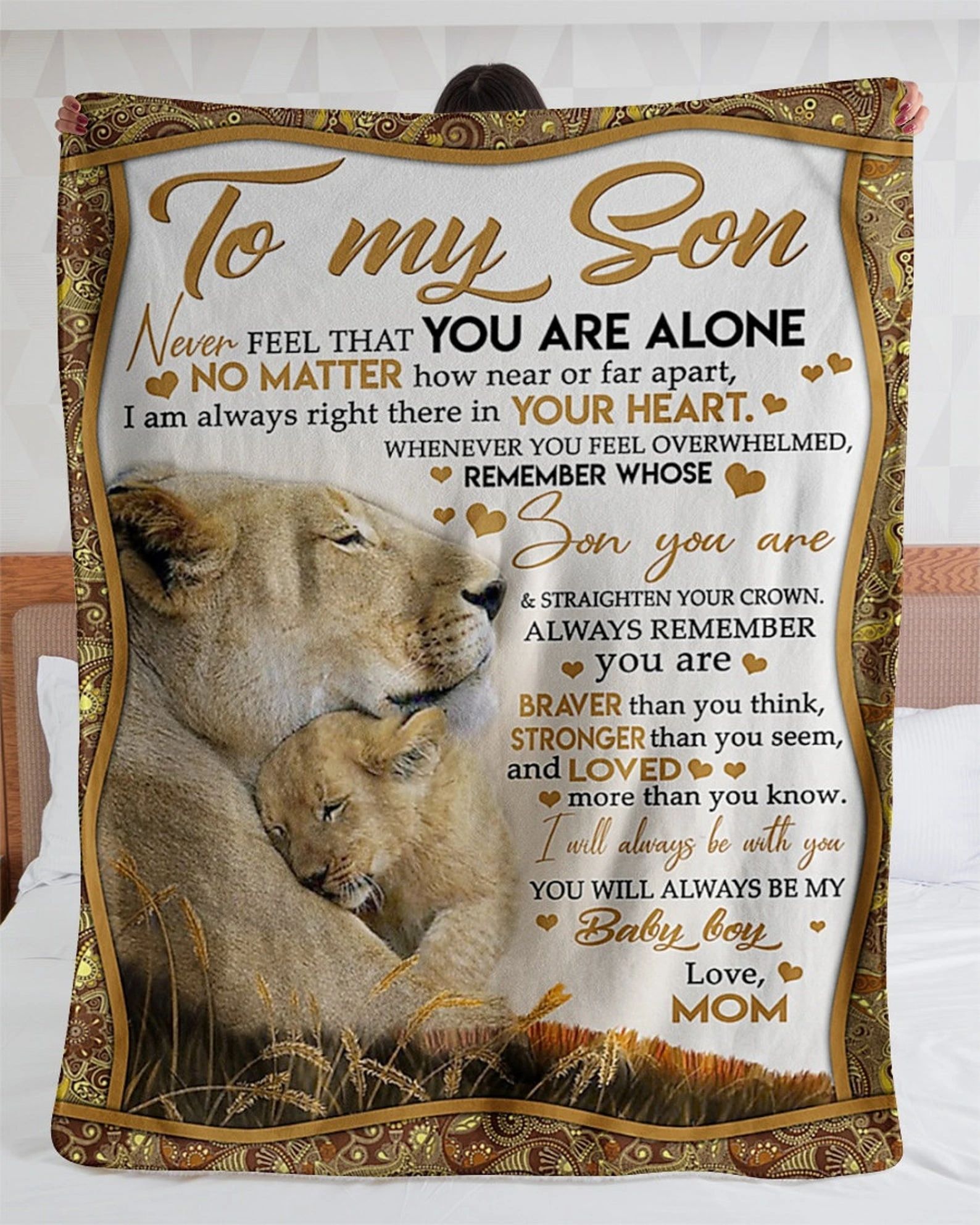 Personalized To My Son, Never Feel That You Are Alone From Mom - Fleece Blanket Size: Small (30x40in)