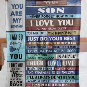 Personalized To My Son, Never Forget That I Love You Fleece Blanket Small (30x40in)