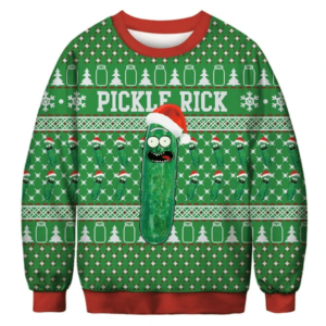 Pickle Rick Christmas Sweater AOP Sweater Green S
