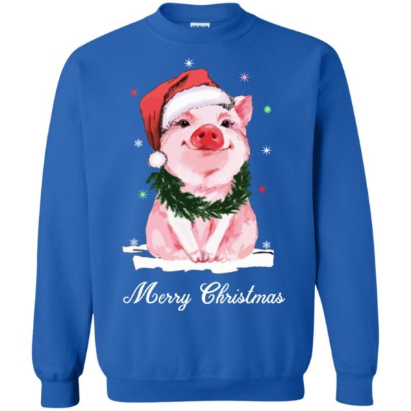 Pig Baby Happy Pig Merry Christmas Sweatshirt Sweatshirt Royal S