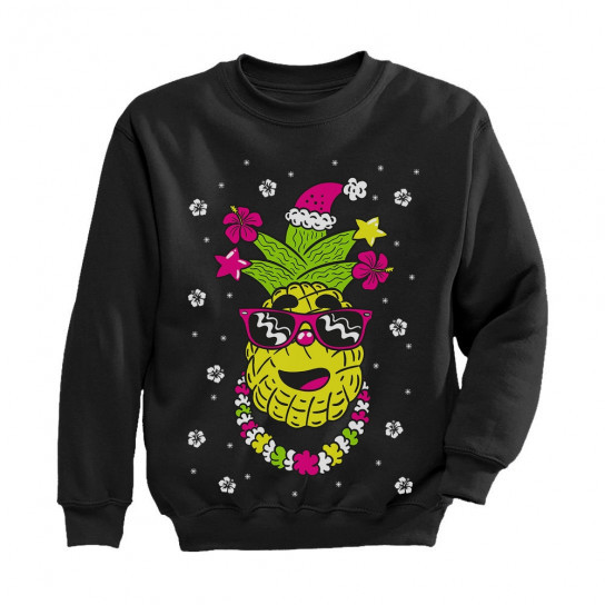 Pineapple Summer Holliday Christmas Sweatshirt Sweatshirt Black S