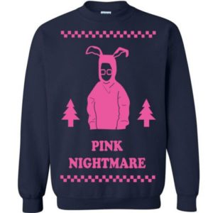 Pink Nightmare Rabbit Christmas Sweatshirt Sweatshirt Navy S