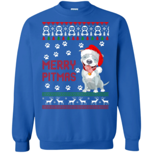 Pitpull Merry Pitmas Christmas Sweatshirt Sweatshirt Royal S