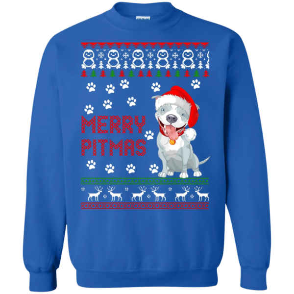 Pitpull Merry Pitmas Christmas Sweatshirt Sweatshirt Royal S