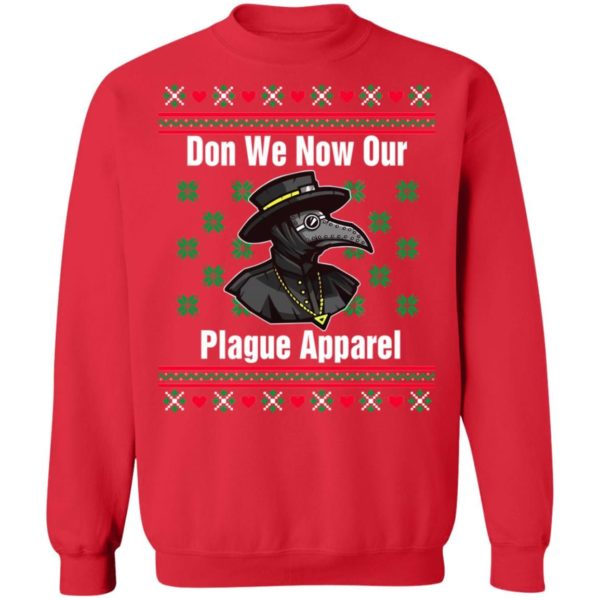Plague Doctor Don We Now Our Plague Apparel Christmas Sweatshirt Christmas Sweatshirt Red S