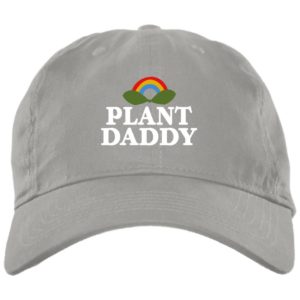 Plant Daddy Dad Hat for Plant Lover Cap BX001 Brushed Twill Unstructured Dad Cap Light Grey One Size