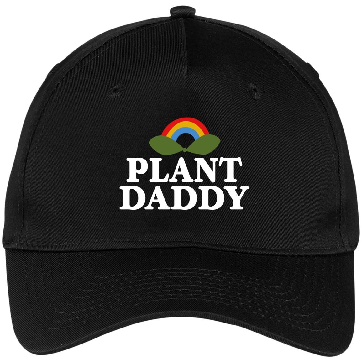 Plant Daddy Dad Hat for Plant Lover Cap Style: CP86 Five Panel Twill Cap, Color: Black