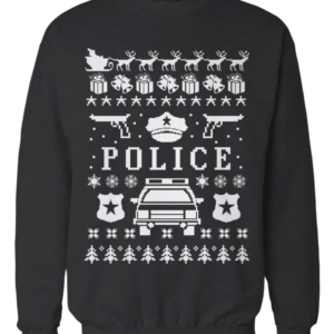 Police And Cops Police Car Christmas Sweatshirt Sweatshirt Black S