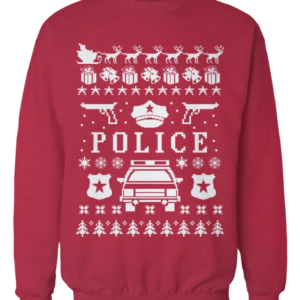 Police And Cops Police Car Christmas Sweatshirt Sweatshirt Cardinal Red S