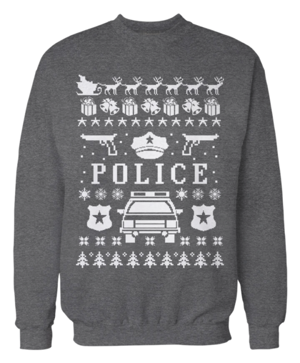 Police And Cops Police Car Christmas Sweatshirt Sweatshirt Dark Heather S