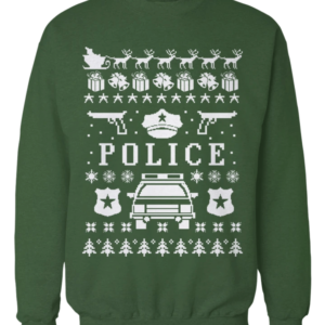 Police And Cops Police Car Christmas Sweatshirt Sweatshirt Forest Green S