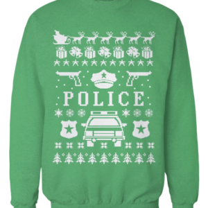Police And Cops Police Car Christmas Sweatshirt Sweatshirt Irish Green S