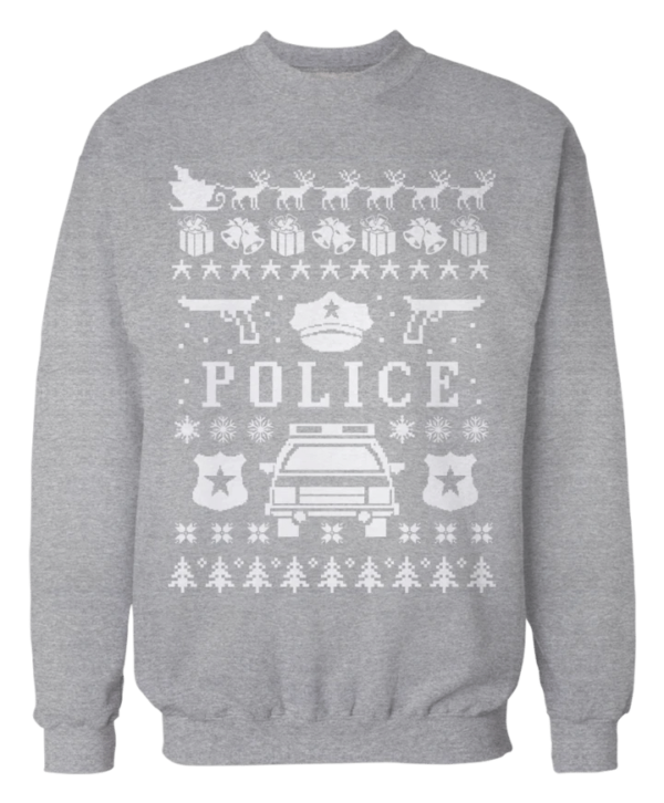 Police And Cops Police Car Christmas Sweatshirt Sweatshirt Sport Grey S