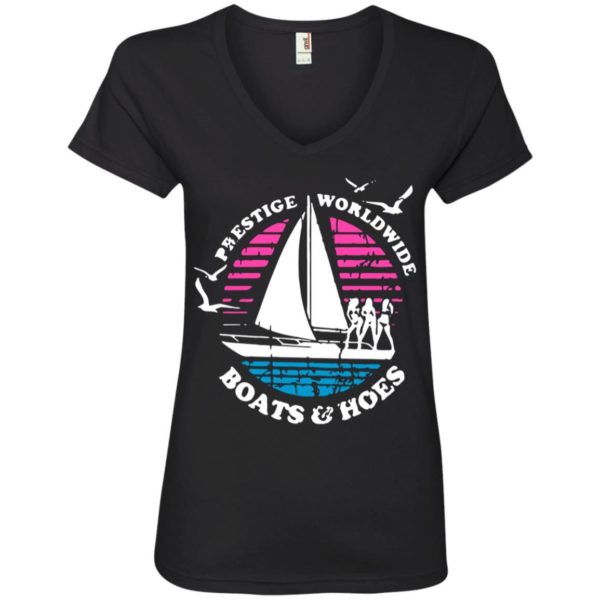 Prestige worldwide boats and hoes shirt Anvil Ladies' V-Neck T-Shirt Black S