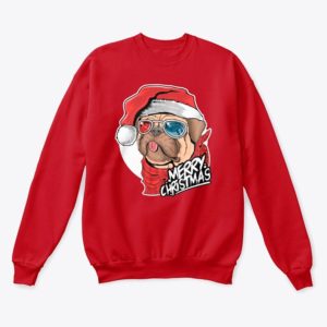 Pug Dog Santa Pug Lover Christmas Sweatshirt Sweatshirt Red S