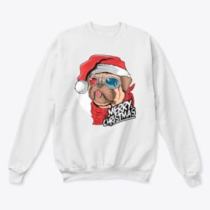 Pug Dog Santa Pug Lover Christmas Sweatshirt Sweatshirt White S
