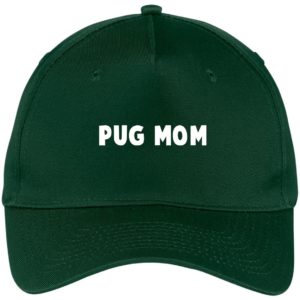 Pug Mom Hat | Twill Cap | Unstructured Dad Cap CP86 Five Panel Twill Cap Hunter One Size