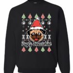 Pug Santa Funny Christmas Sweatshirt Sweatshirt Black S