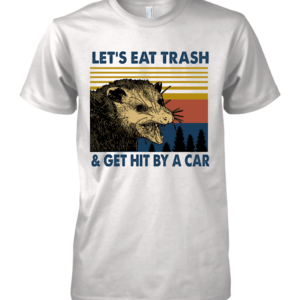Raccoon Let's Eat Trash Get Hit By A Car Vintage Shirt Next Level Premium Men's Short Sleeve Crew Shirt White S