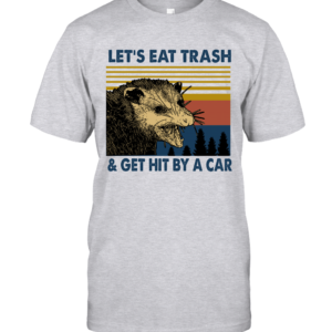 Raccoon Let's Eat Trash Get Hit By A Car Vintage Shirt T-Shirt Ash S