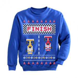 Race Car Ugly Gift For Speed Lover Christmas Sweatshirt Sweatshirt Blue S