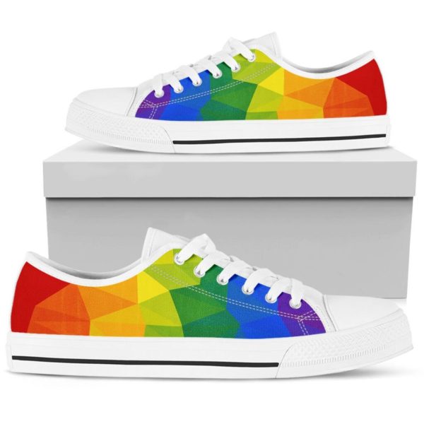 Rainbow LGBT White Canvas Low Top for Men & Women product photo 2