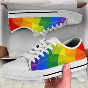 Rainbow LGBT White Canvas Low Top for Men & Women product photo 3