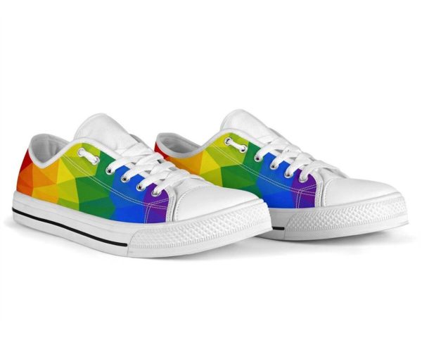 Rainbow LGBT White Canvas Low Top for Men & Women product photo 5