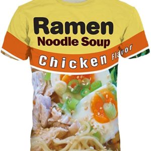 Ramen Noodle Soup Chicken Noodle 3D All Over Print Shirt 3D T-Shirt Black S
