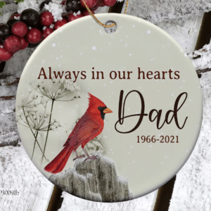 Red Cardinal Christmas Ornament, Always In Our Heart Personalized product photo 2