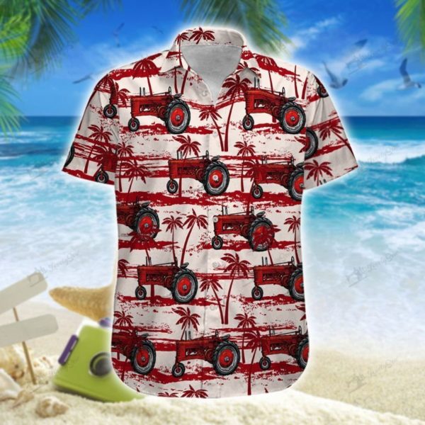 Red Tractor Palm Tree Hawaii Shirt Product Photo