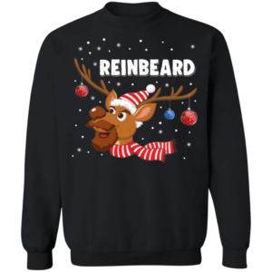 Reinbeard Reindeer Beard With Bauble Christmas Sweatshirt Sweatshirt Black S